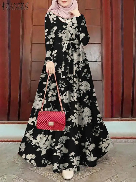 Long Sleeve Floral Printed Maxi Dress