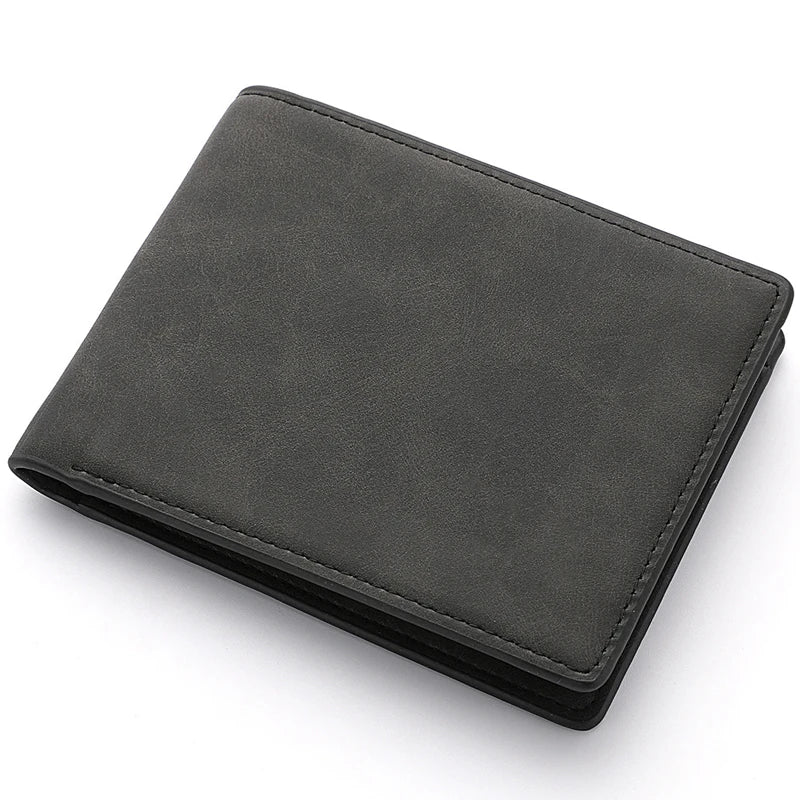 Retro Men's Slim Leather Wallet with Coin Pocket