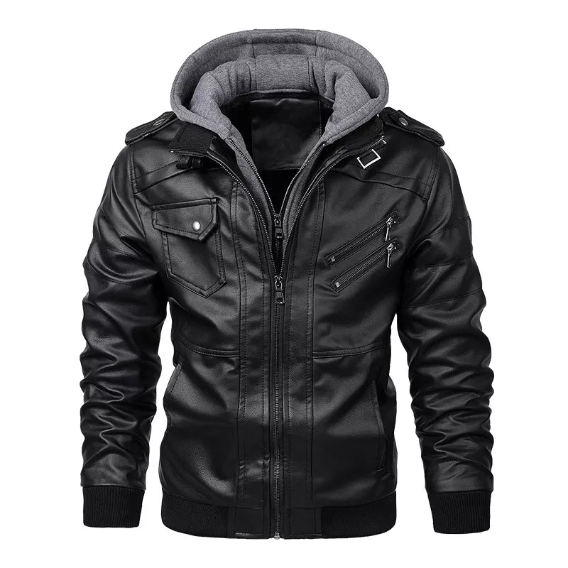 Men's PU Leather Biker Jacket