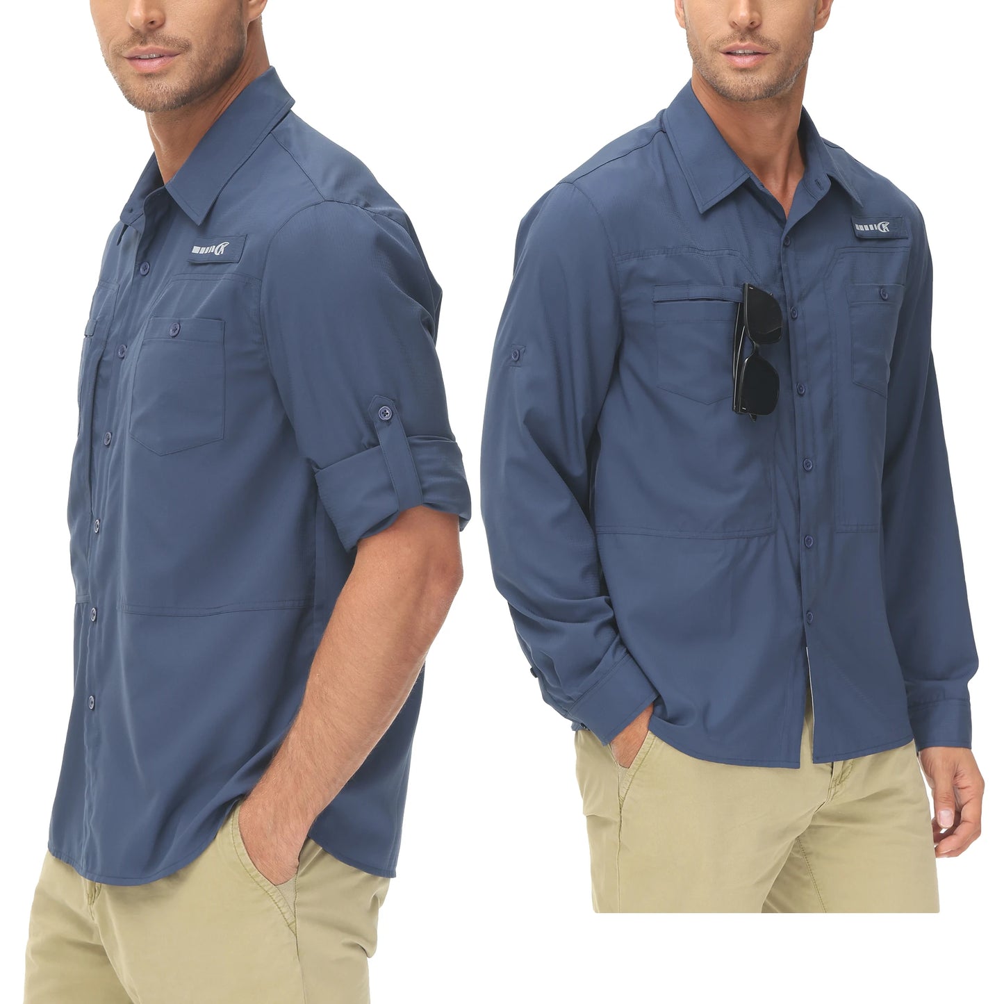 Mens Casual Cargo Shirt Long Sleeve