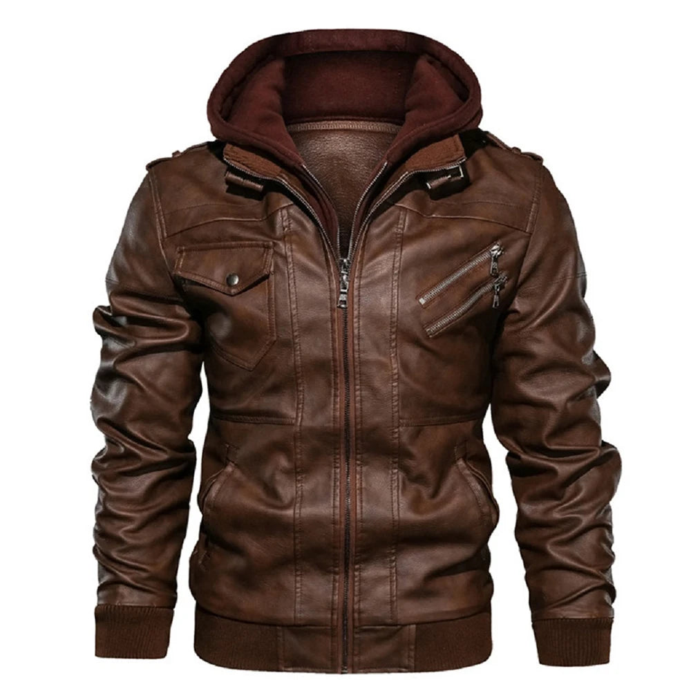 Men's PU Leather Biker Jacket