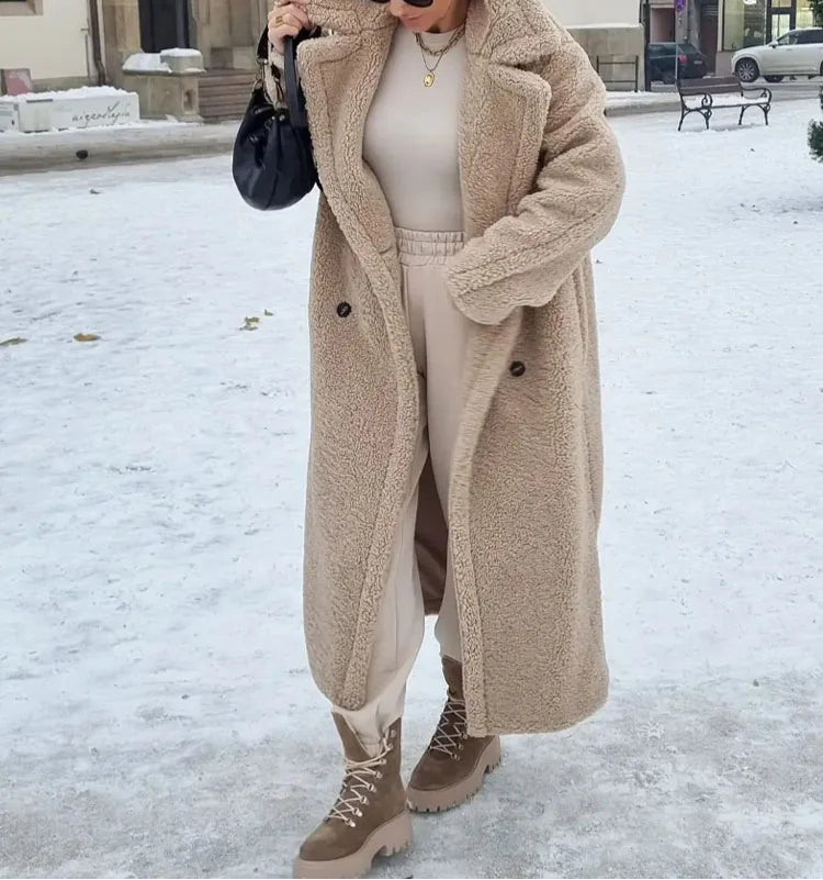 Womens Chic Vintage Teddy Coat