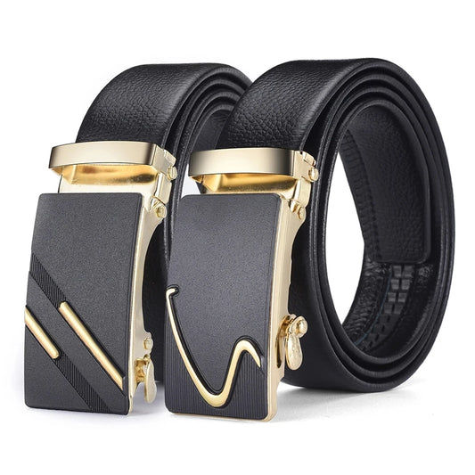 Luxury Mens Belt - Genuine Brand, Metal Buckle, High-Quality