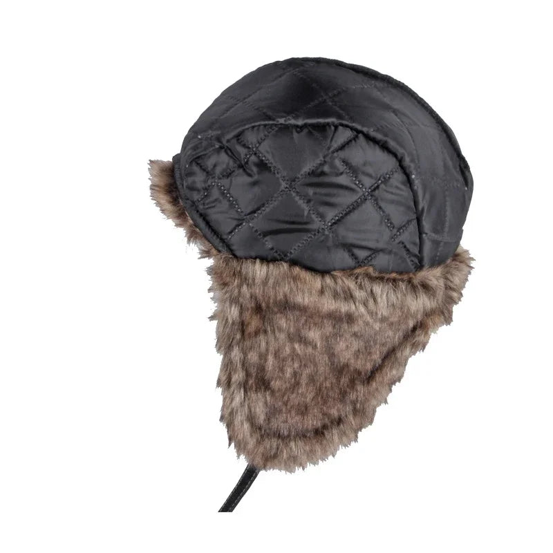 Winter Aviator Bomber Hat with Faux Fur & Ear Flaps