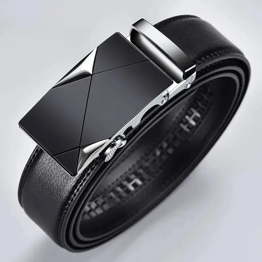 Luxury Belt With Metal Buckle, High-Quality PU Leather