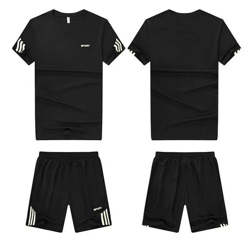 Breathable Mens Short-Sleeved Shorts & T-Shirt Set