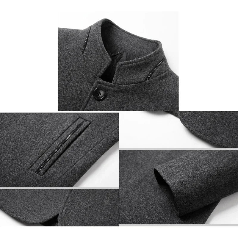 Smart Coat For Mens - Business Casual Wear Woolly Coat