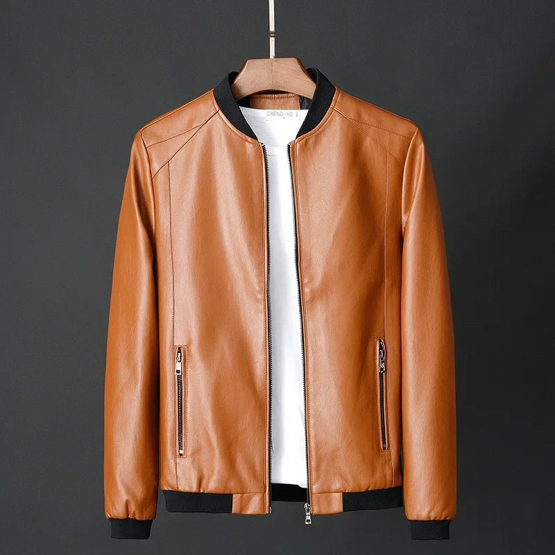 Mens Leather Biker Jacket