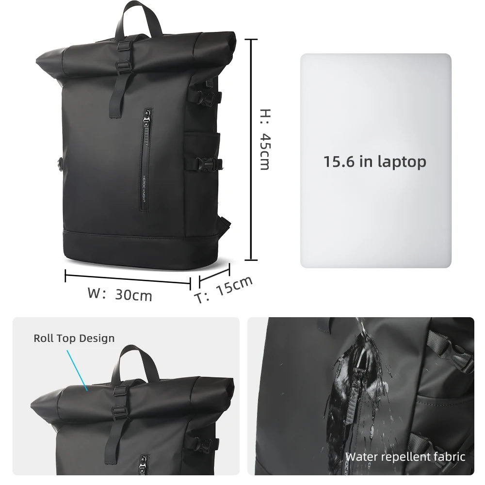 Expandable Waterproof Travel Backpack - 15.6" Laptop, USB Port