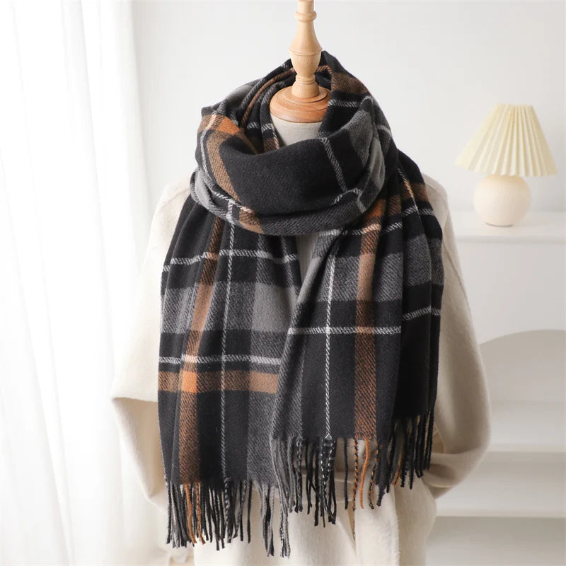 Plaid Cashmere Scarf