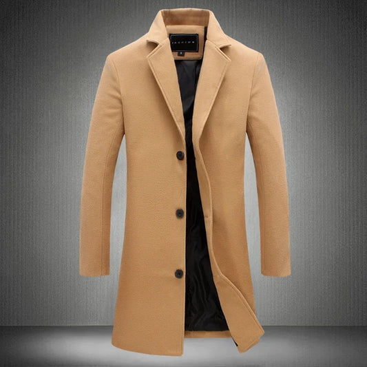 New Signature 3 Button Wool Blend Coat