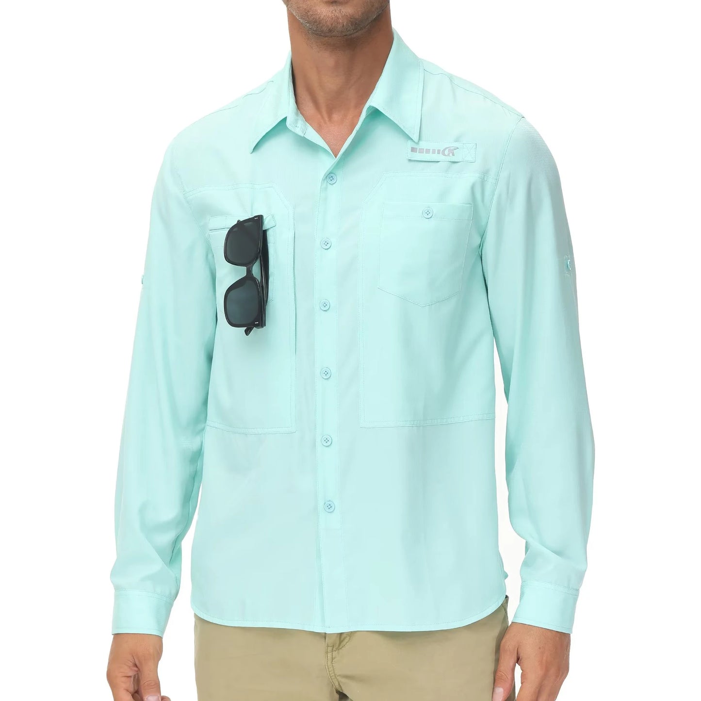 Mens Casual Cargo Shirt Long Sleeve