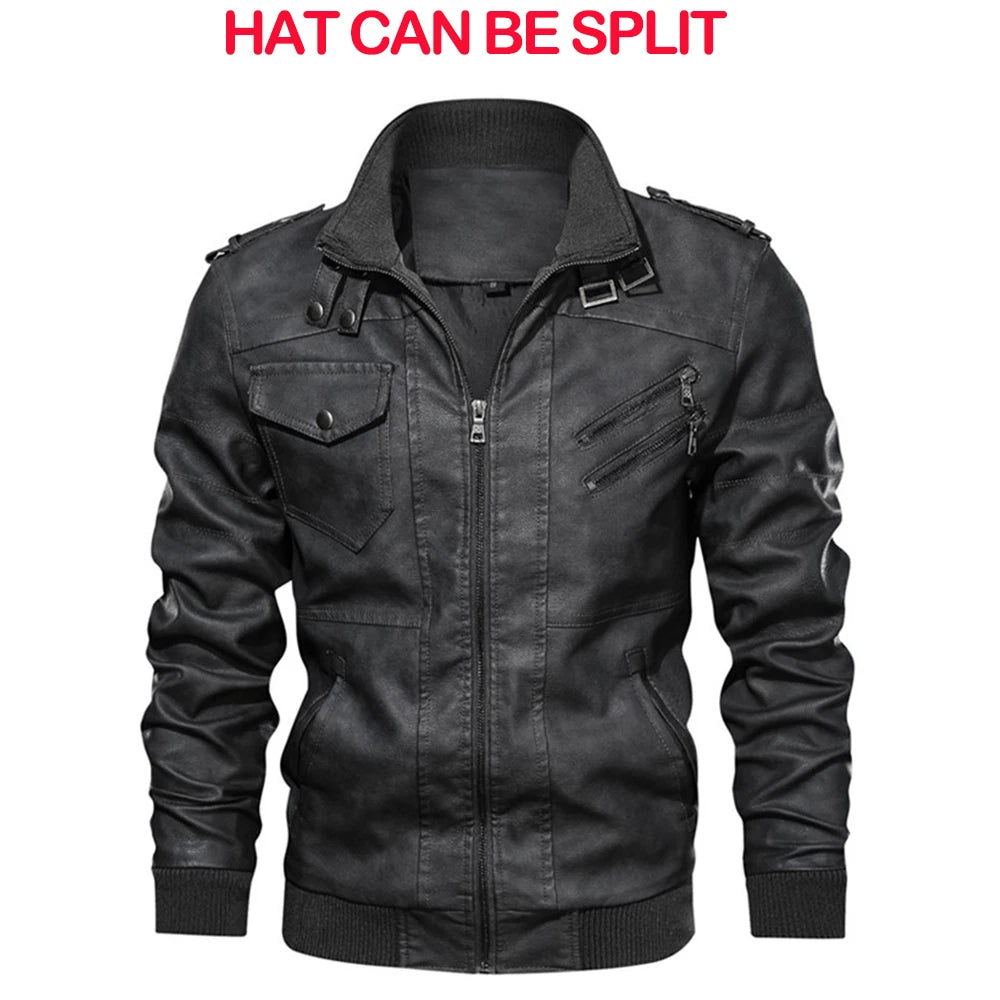 Men's PU Leather Biker Jacket