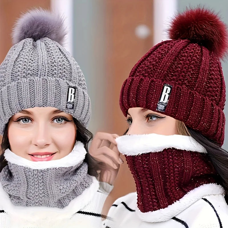 2 Piece Winter Knit Hat & Scarf Set