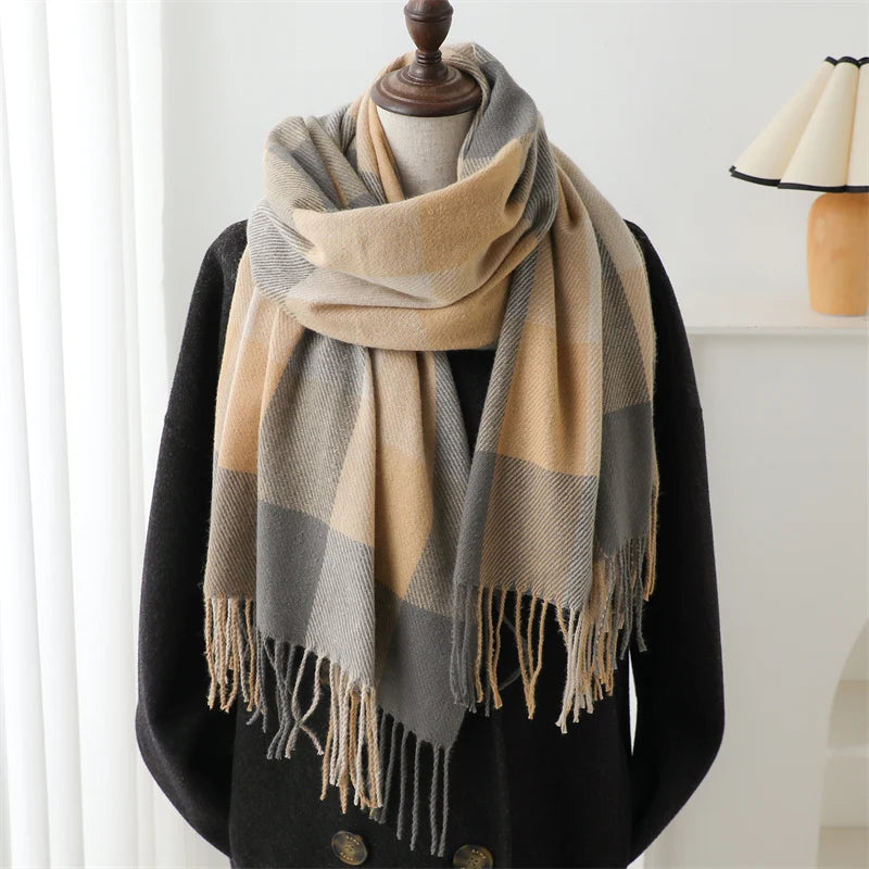 Plaid Cashmere Scarf