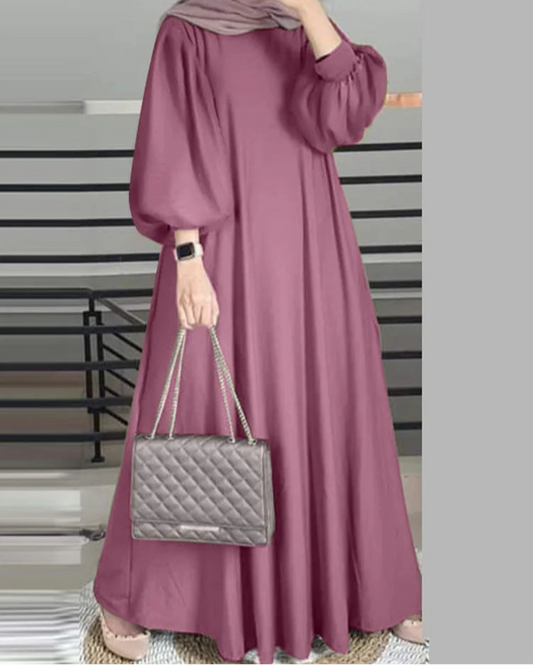 Elegant Lantern Sleeve Maxi Dress