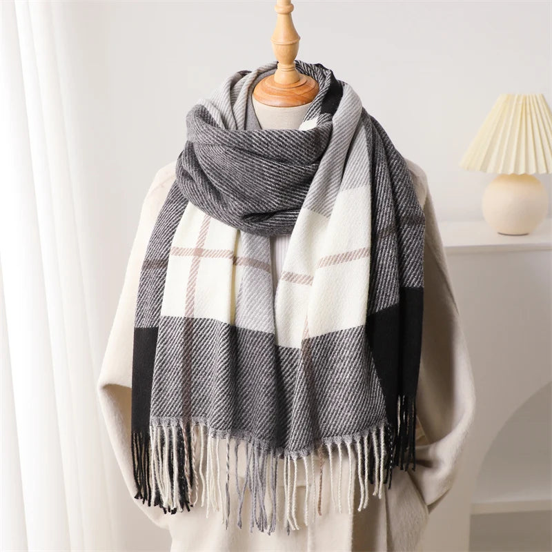 Plaid Cashmere Scarf