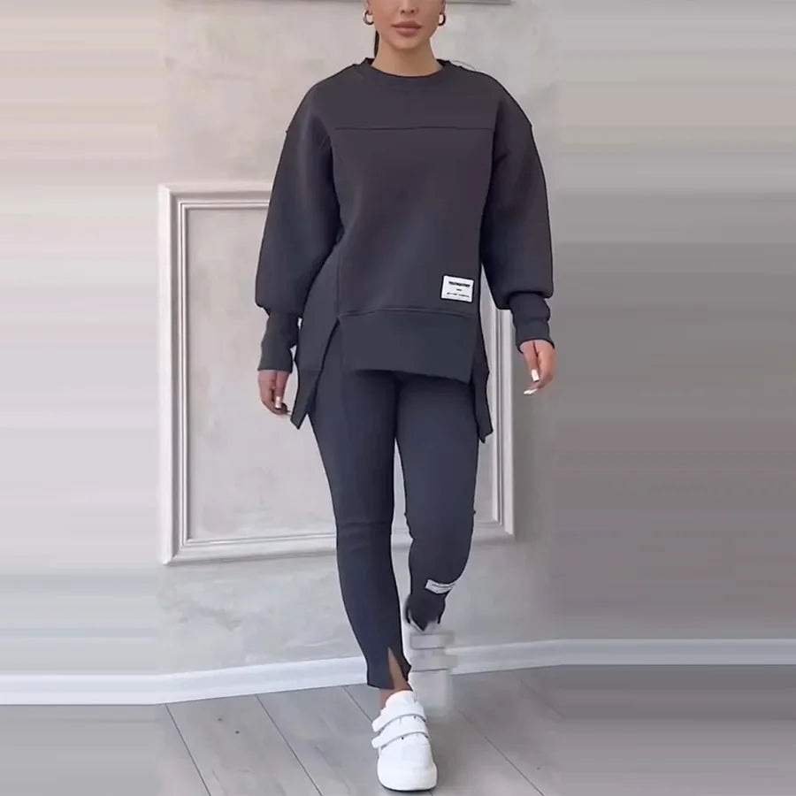 New Casual Sweatshirt & Pants Set