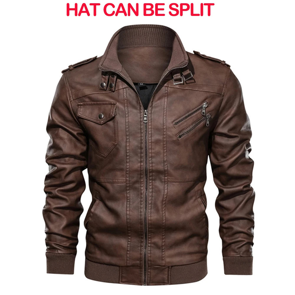 Men's PU Leather Biker Jacket