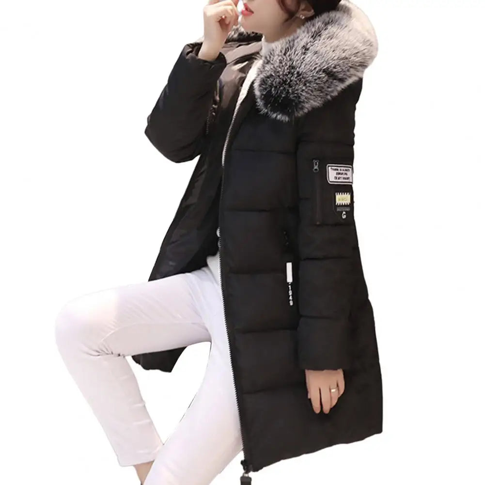 Winter Coat Fur Collar, Thick Cotton Parka Jacket