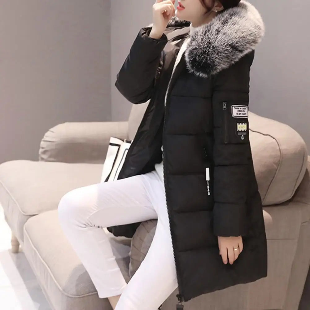 Winter Coat Fur Collar, Thick Cotton Parka Jacket