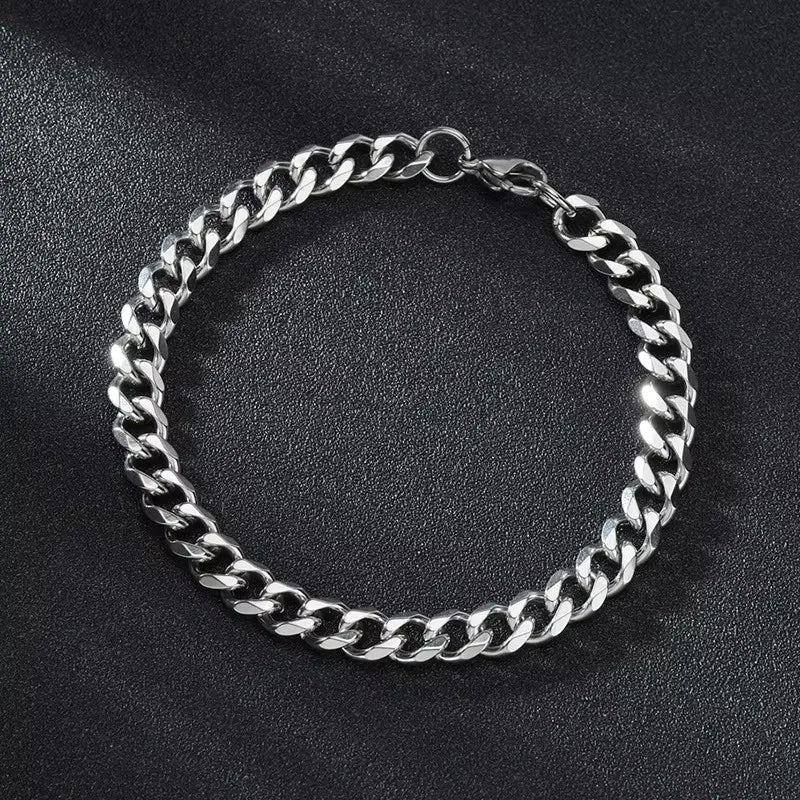 Stainless Steel Curb Cuban Chain Bracelets