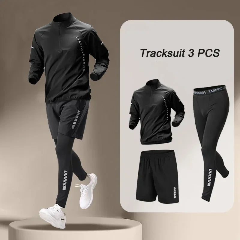 4 Piece Mens Outdoor Fitness Sportswear Set