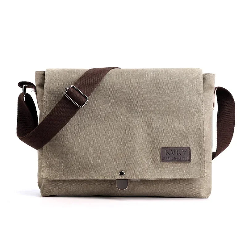 Mens Canvas Cross-body Messenger Bag - Casual, Multi-Function, Portable