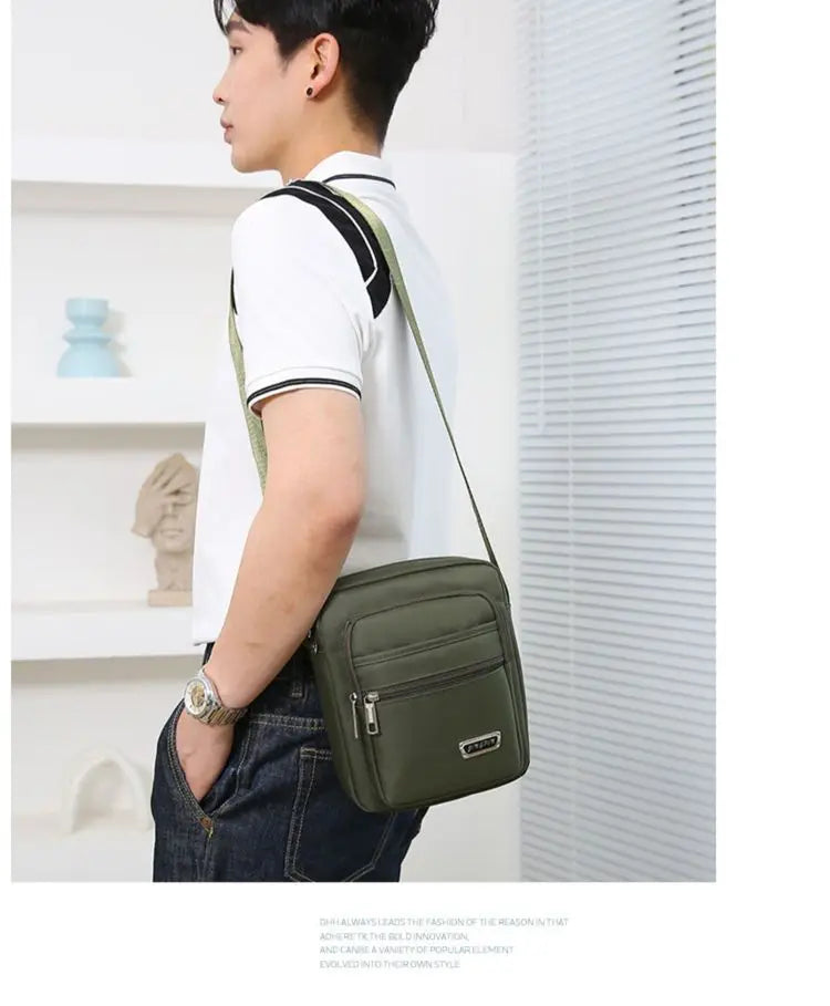 Waterproof Nylon Cross-body Bag for Men – Casual Travel Satche