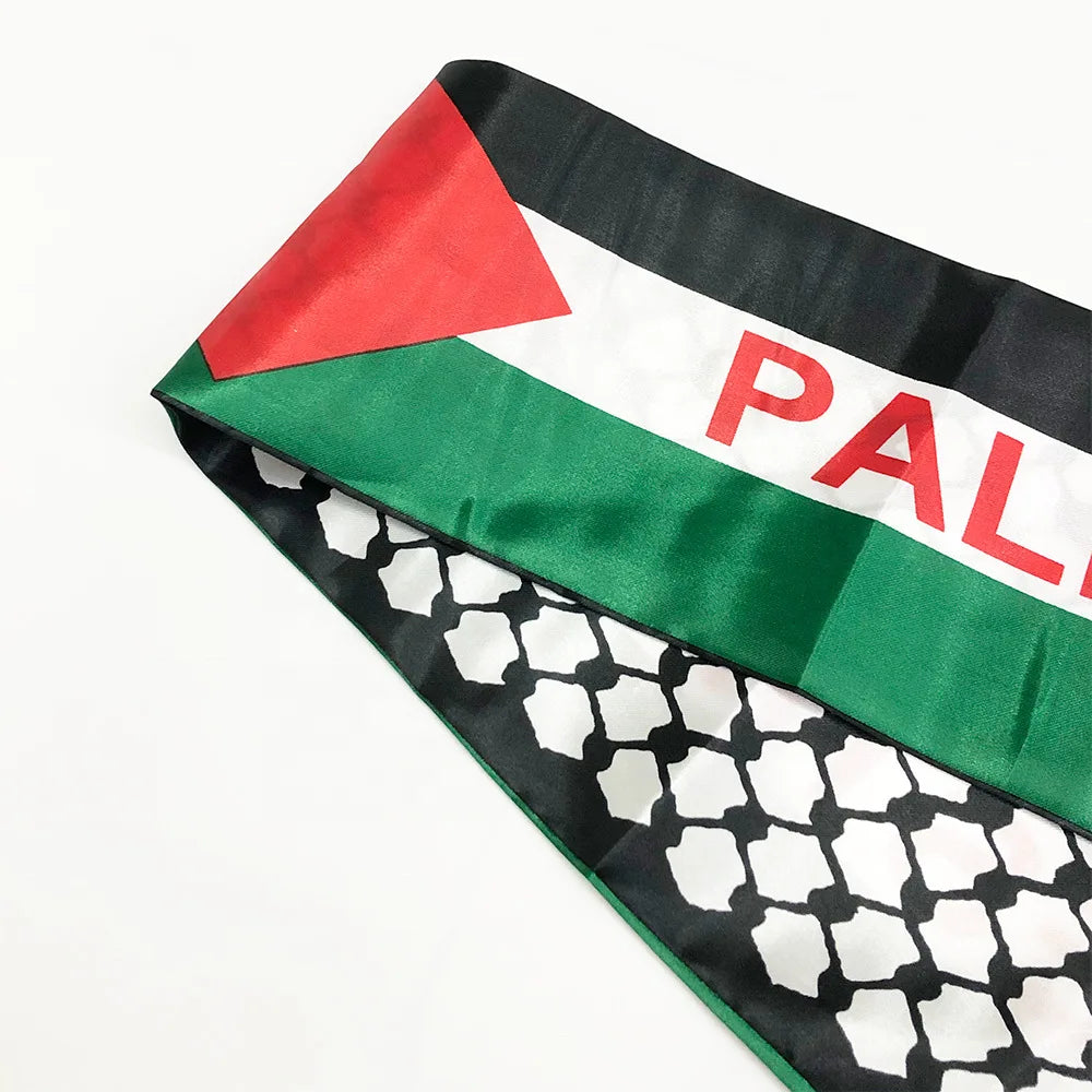 Palestine Flag Custom Satin Scarf