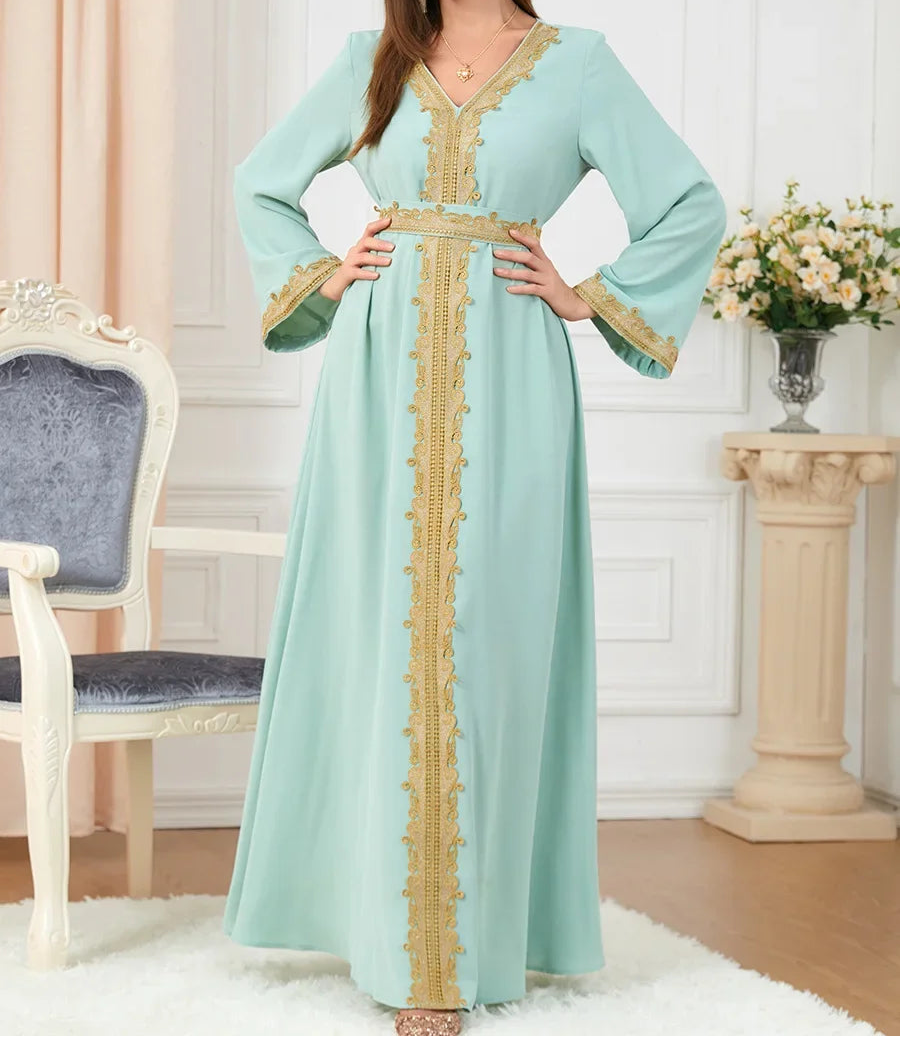 Modest Embroidered Luxury Dress