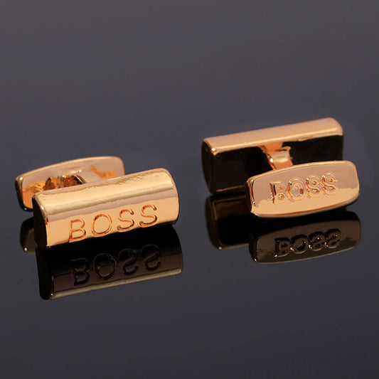 2 Gold Boss Mens Cuff links