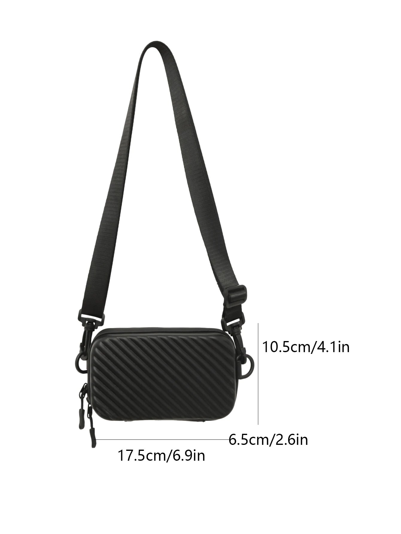 Lightweight Shoulder Bag with Striped Design