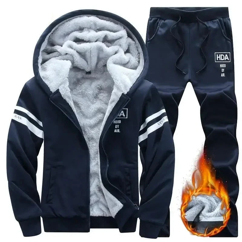 Tracksuit Set Mens - Fleece Thick Warm 2024