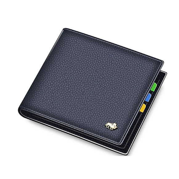 Genuine Leather Bi-fold Wallet with Zipper & Card Holder