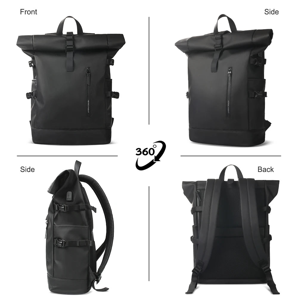 Expandable Waterproof Travel Backpack - 15.6" Laptop, USB Port