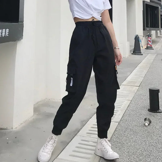 Womens High Waist Cargo Pants – Baggy Street Wear Style