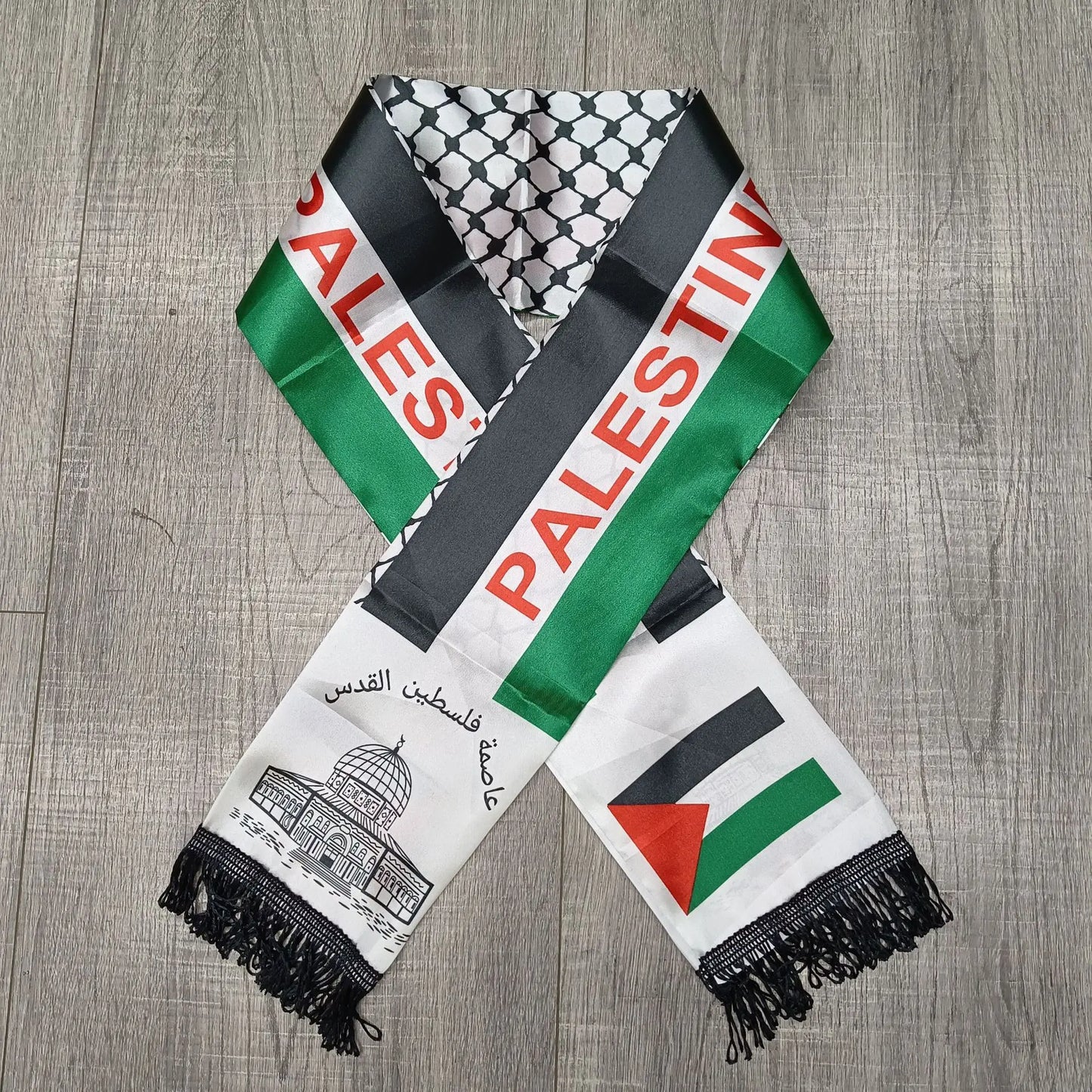 Palestine Flag Custom Satin Scarf