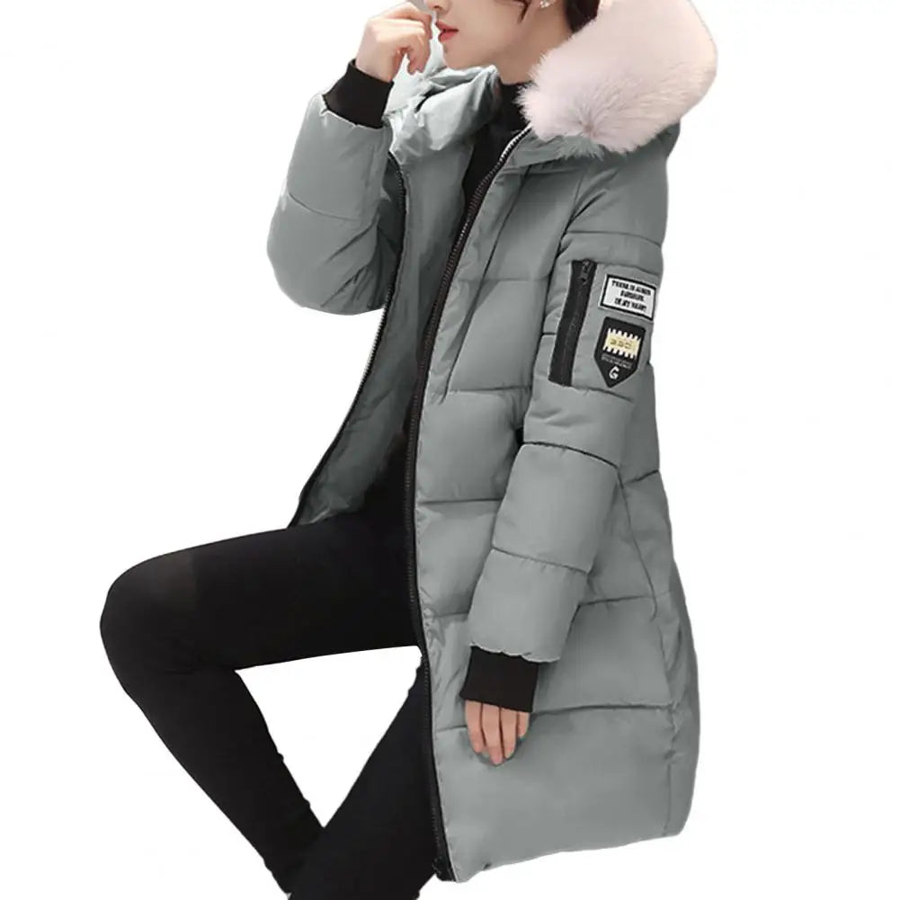 Winter Coat Fur Collar, Thick Cotton Parka Jacket