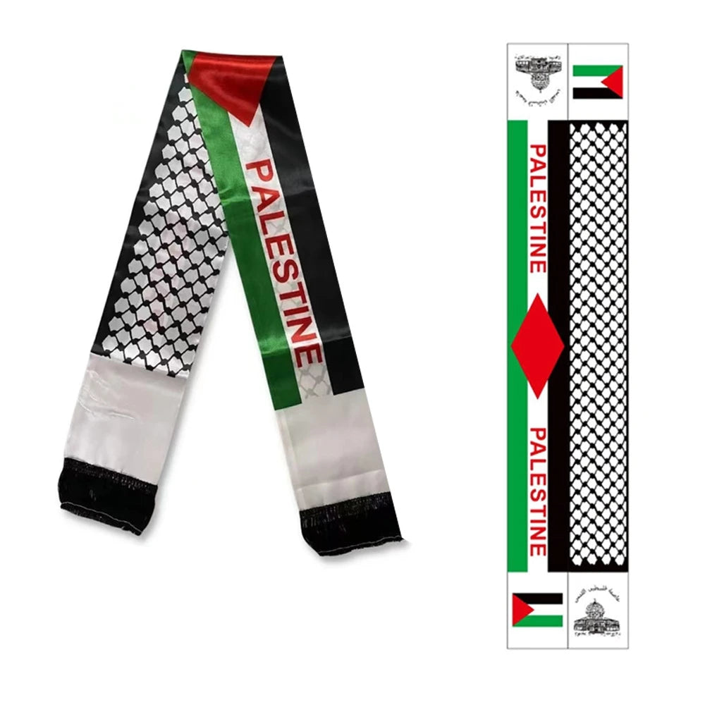 Palestine Flag Custom Satin Scarf