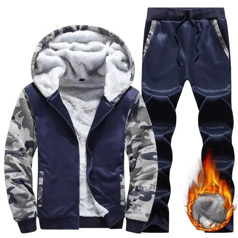 Tracksuit Set Mens - Fleece Thick Warm 2024