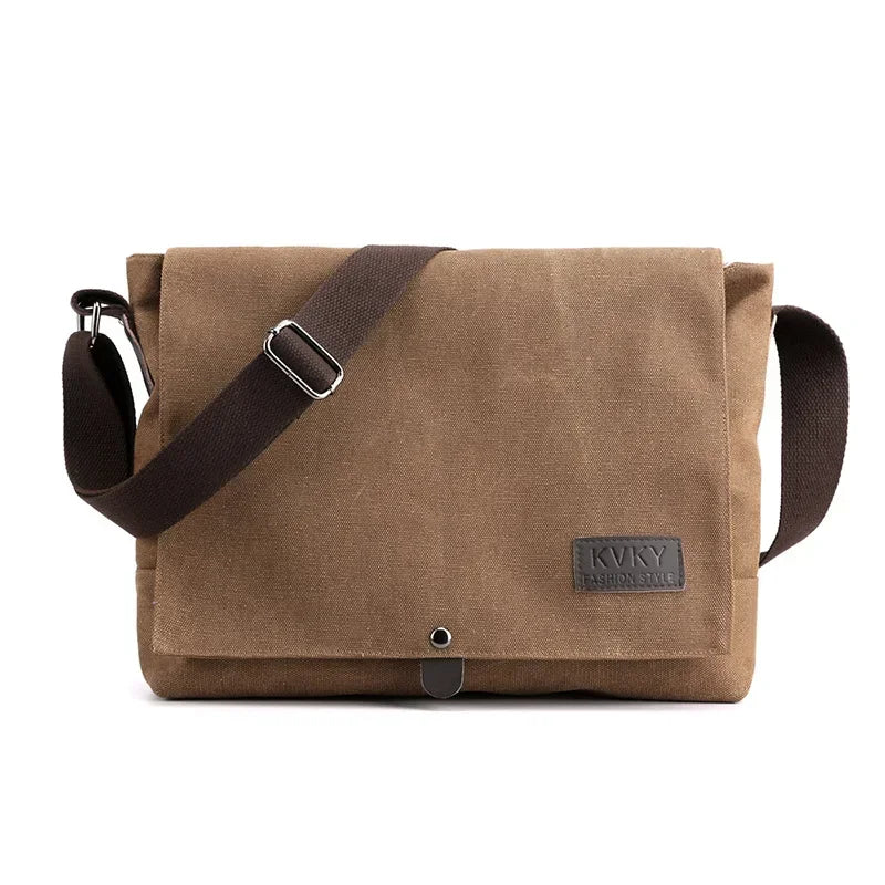 Mens Canvas Cross-body Messenger Bag - Casual, Multi-Function, Portable